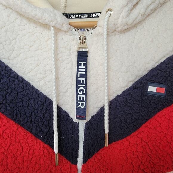 Tommy Hilfiger Sherpa Fleece Sport Jacket Mens XL Streetwear Preppy Casual Warm - Picture 4 of 14